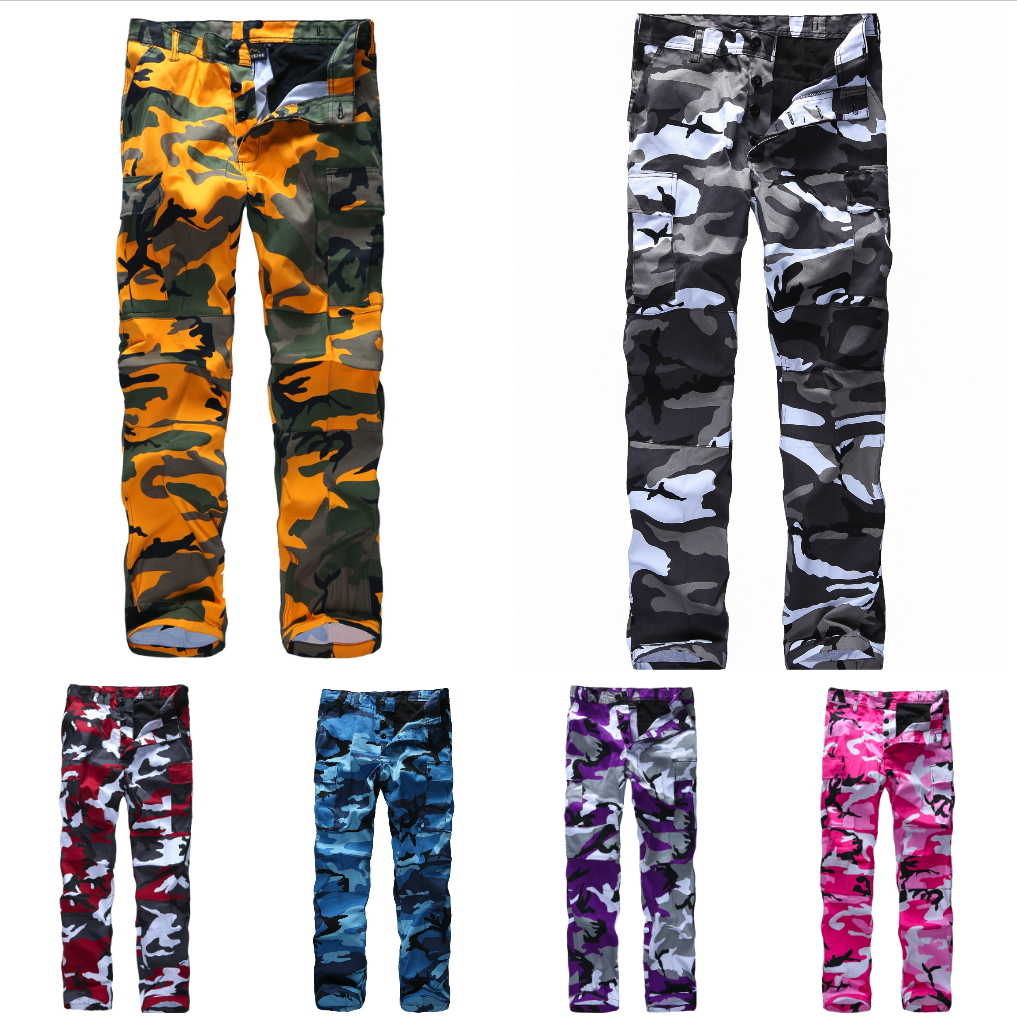 Mens Military Army BDU Pants Casual Multi-Pocket Camouflage Cargo Pants ...