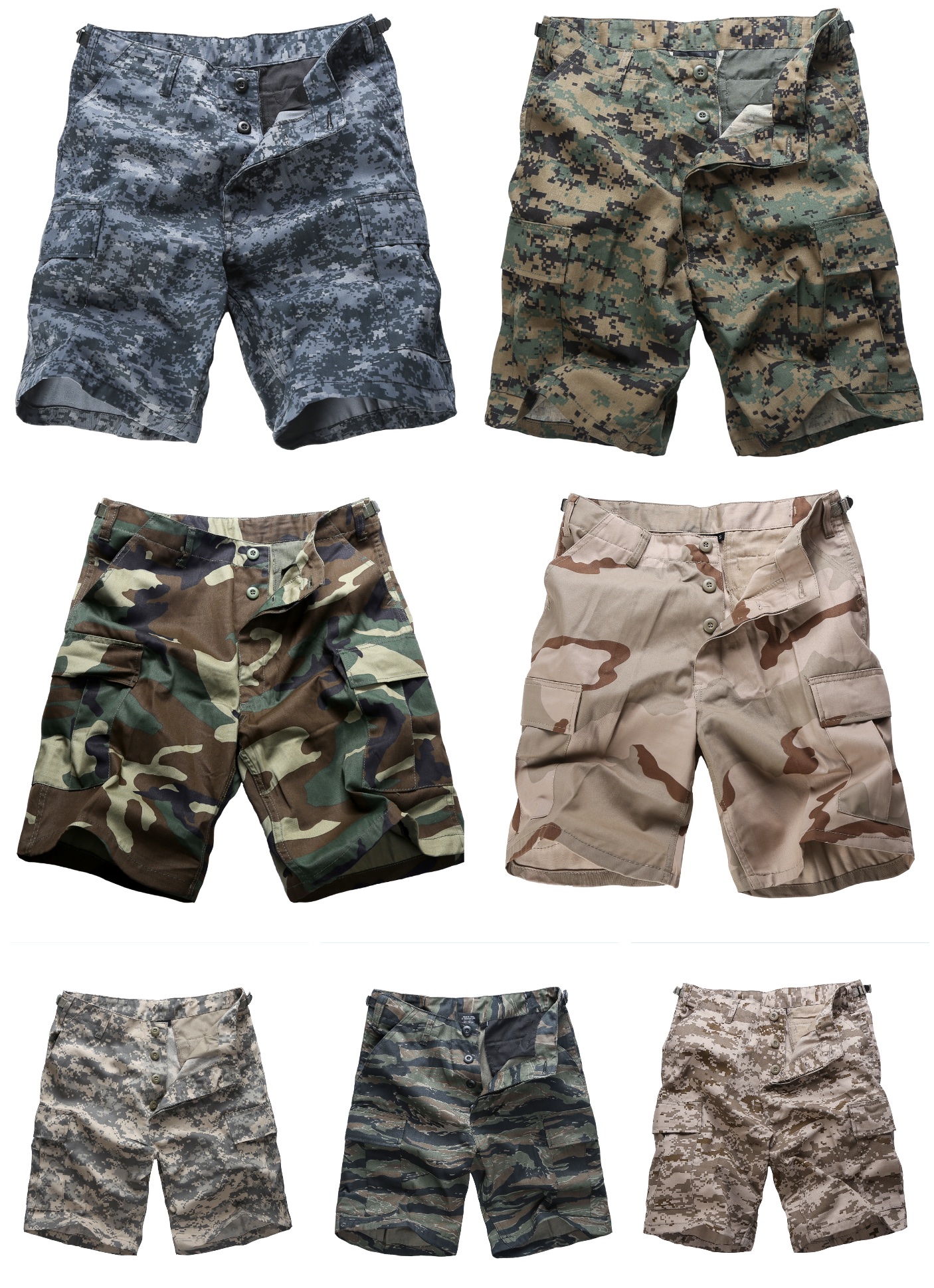 Mens Army Military Combat Style Camo Shorts Fashion Casual Cargo Shorts ...