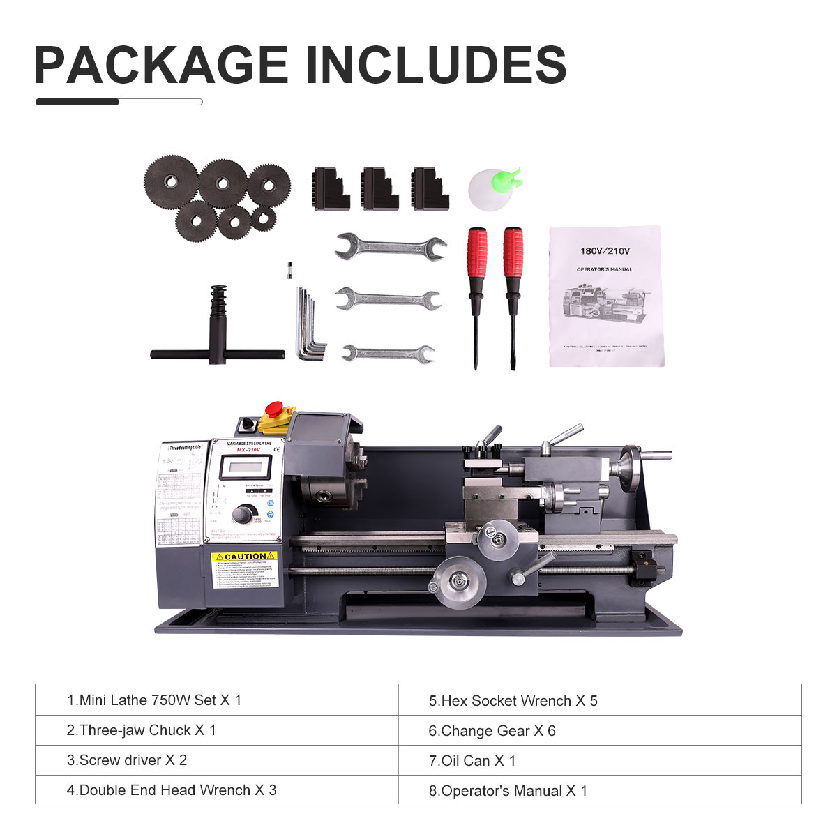 8x16" Mini Metal Lathe Automatic VariableSpeed DC Motor 750W 1HP Metalworking 763891895468 eBay