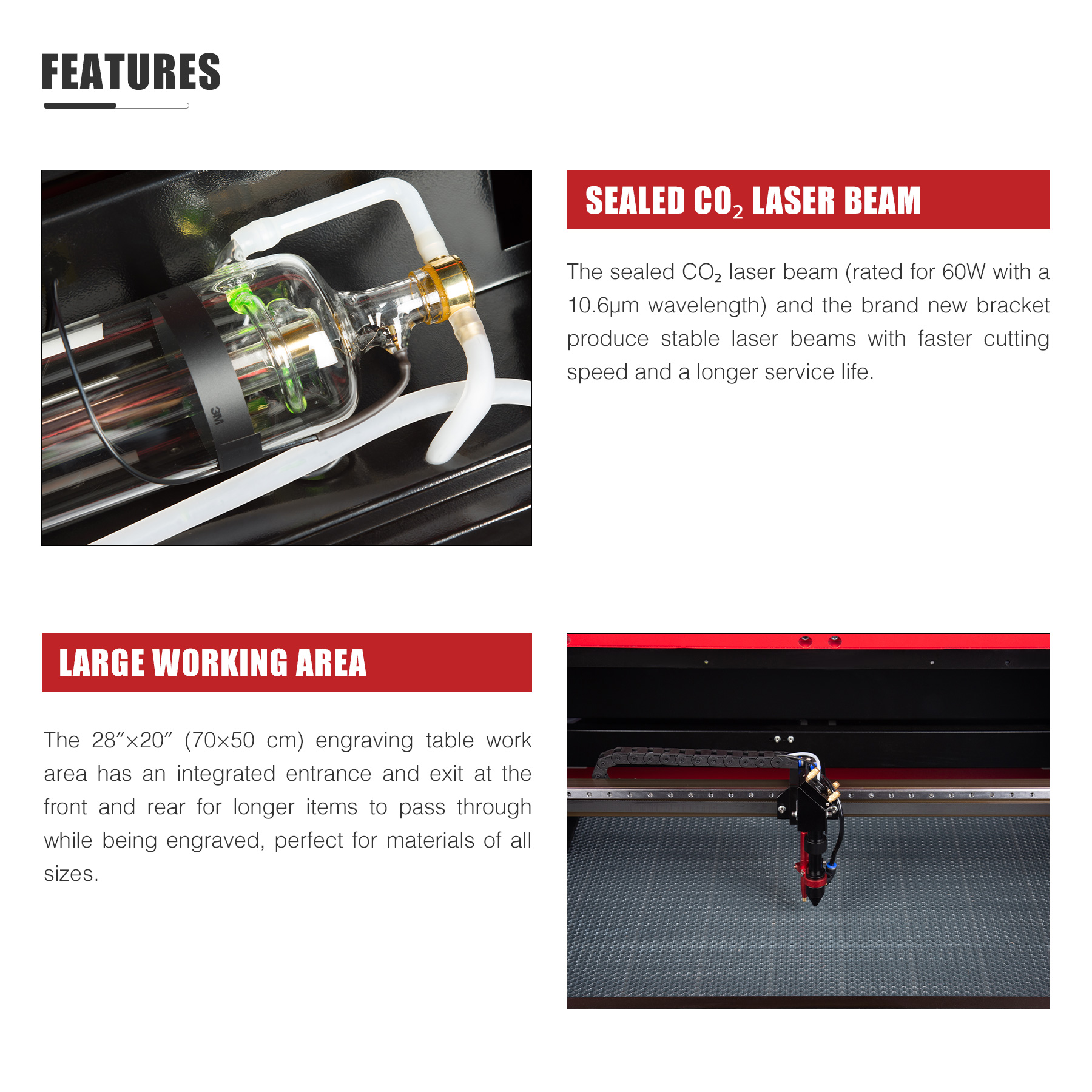 OMTech 60W 28"x20" CO2 Laser Engraver Engraving Machine with LightBurn