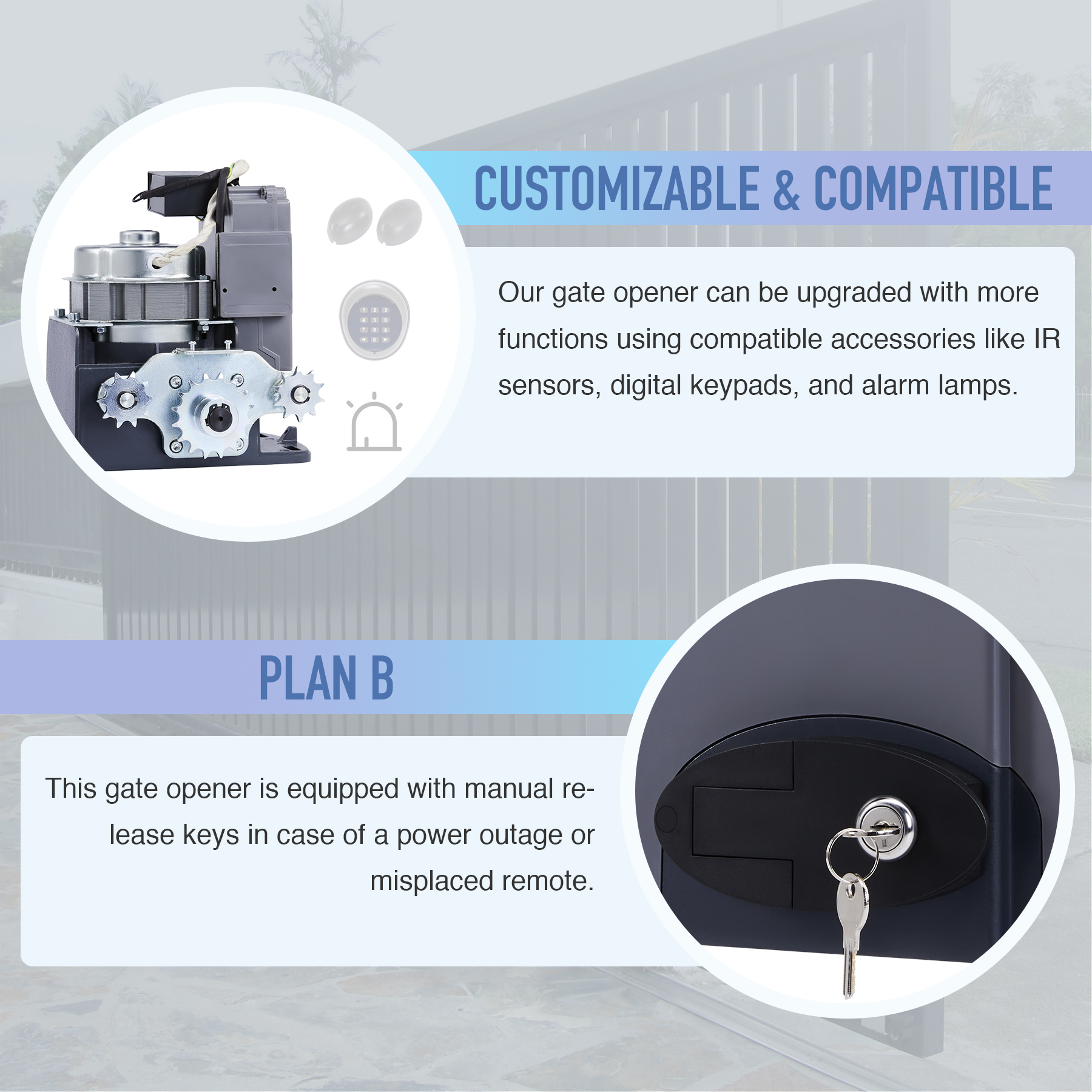 COZ 1400lbs Auto Sliding Gate Opener Operator Hardware Driveway Security System eBay