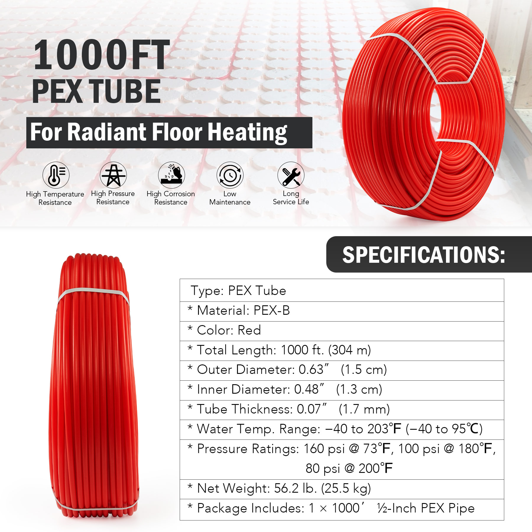 Pipes Industrial & Scientific COZ 1/2 Inch PEX Tubing for Water HVAC