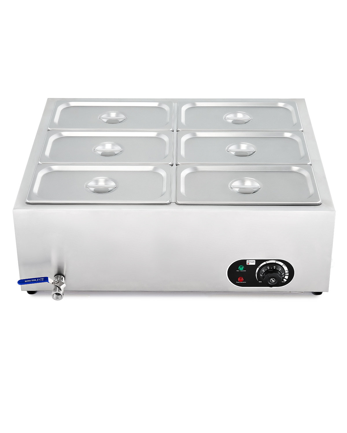 Wilprep 6 Pan Food Warmer for Parties Hotels Restaurants 1200W Buffet  Server and Warmer 