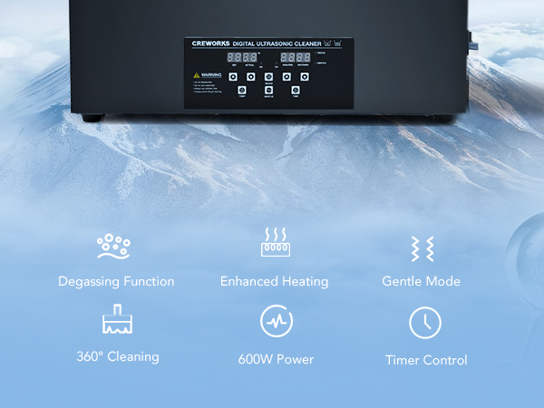 CREWORKS Ultrasonic Cleaner with Heater and Timer, 600W 30L