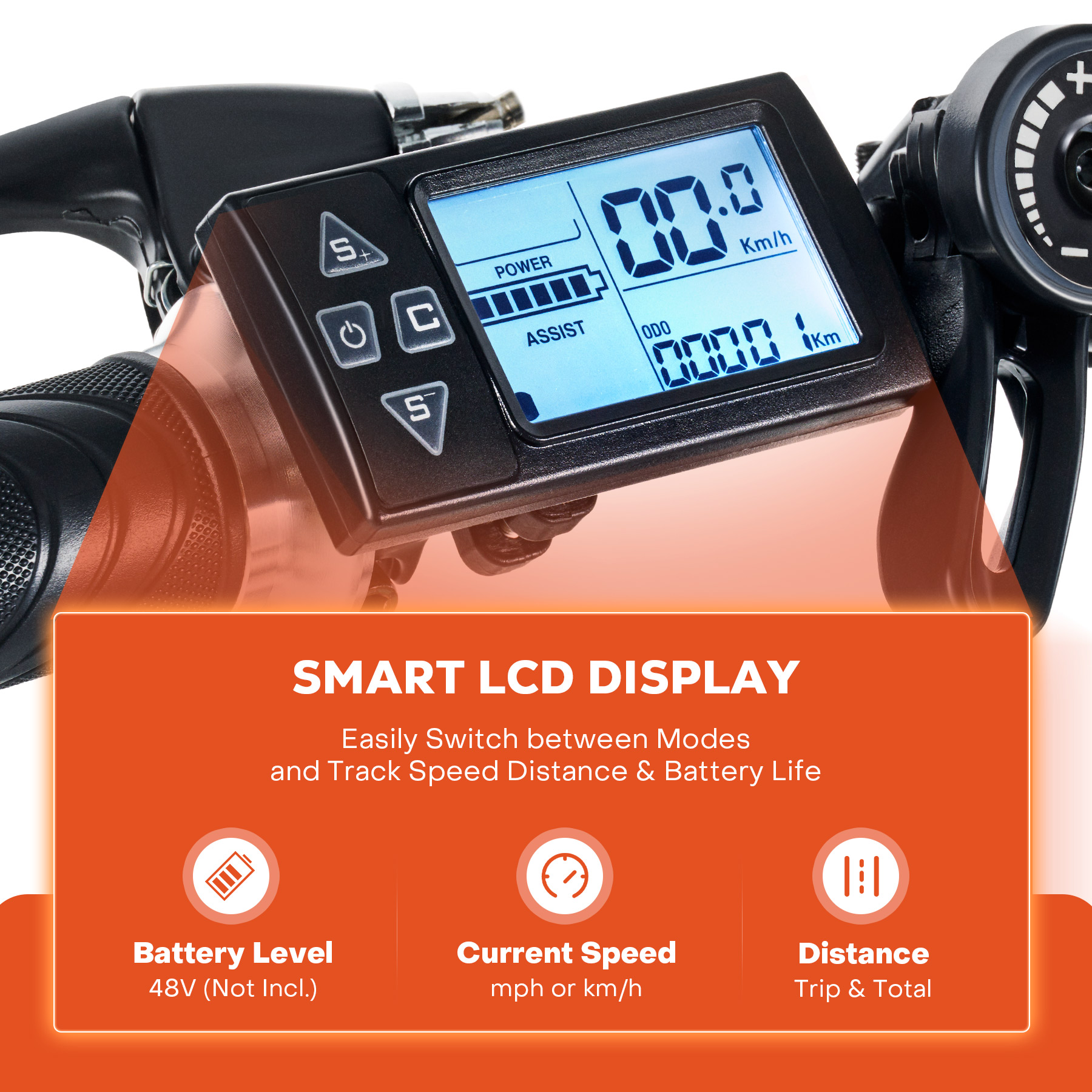 Voilamart 1000W 48V Front Electric Bike Conversion Kit Ebike Hub Motor Bicycle E Bike 26" - E