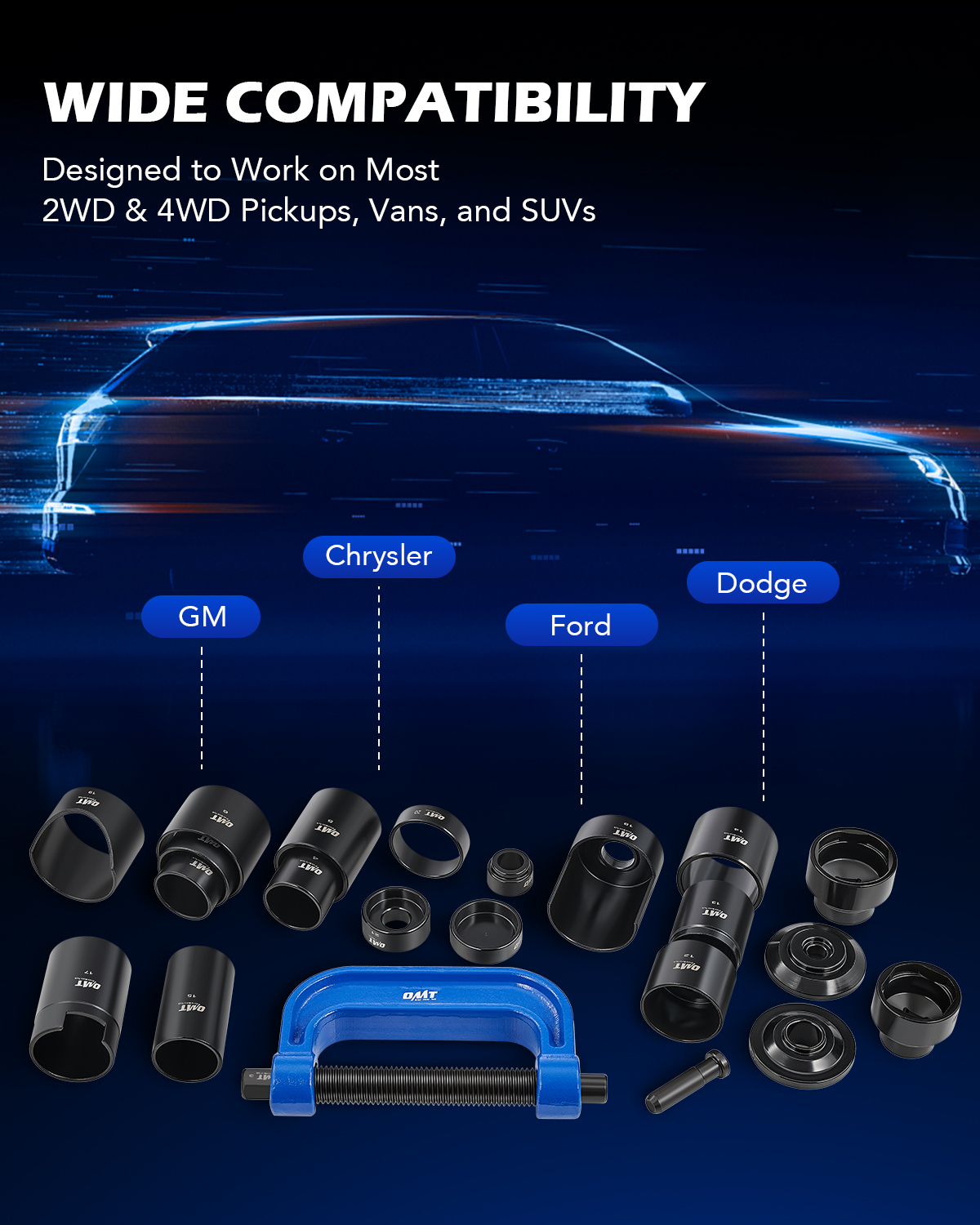 PUNMEW 14 Piece Master Ball Joint Service Adapter Set Fits For GM And - View #5