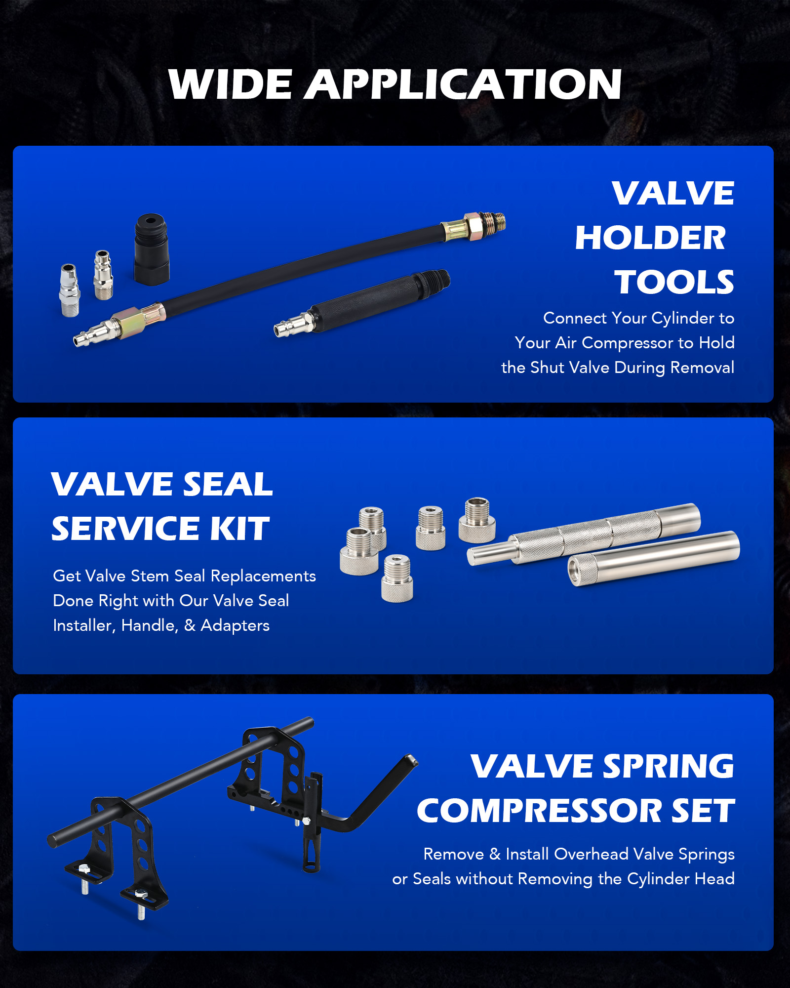 Overhead Valve Spring Compressor Tool - X-Long Reach For Engine Seal & Keeper Work