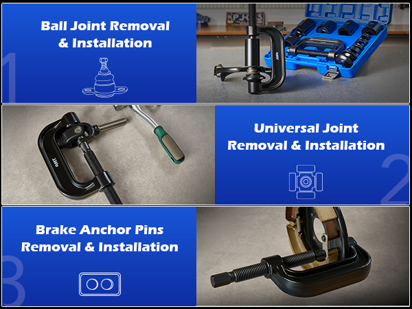21pc Ball Joint Press & U-Joint Removal Tool Kit – Master Adapter Set For 2WD & 4WD