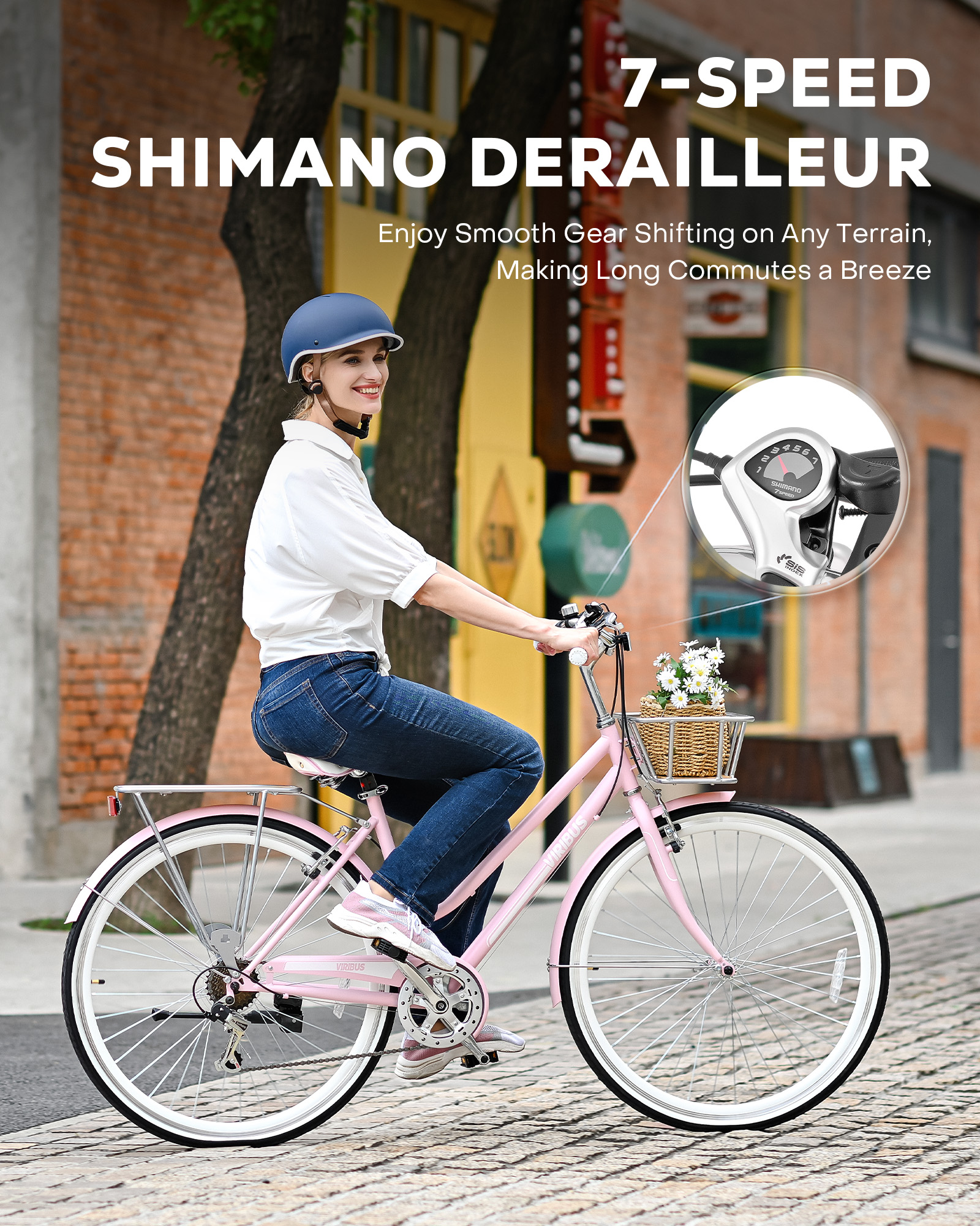 Fluid Bike Womens Bike With Gears Cruiser Bike Commuter Bikes Online Womens Bikes VIRIBUS 7Speed 28" 700c Hybrid Bike Adult Hybrid Cruiser Fluid Bike Womens Bike With Gears Cruiser Bike Commuter Bikes Online Womens Bikes VIRIBUS 7Speed 28" 700c Hybrid Bike Adult Hybrid Cruiser