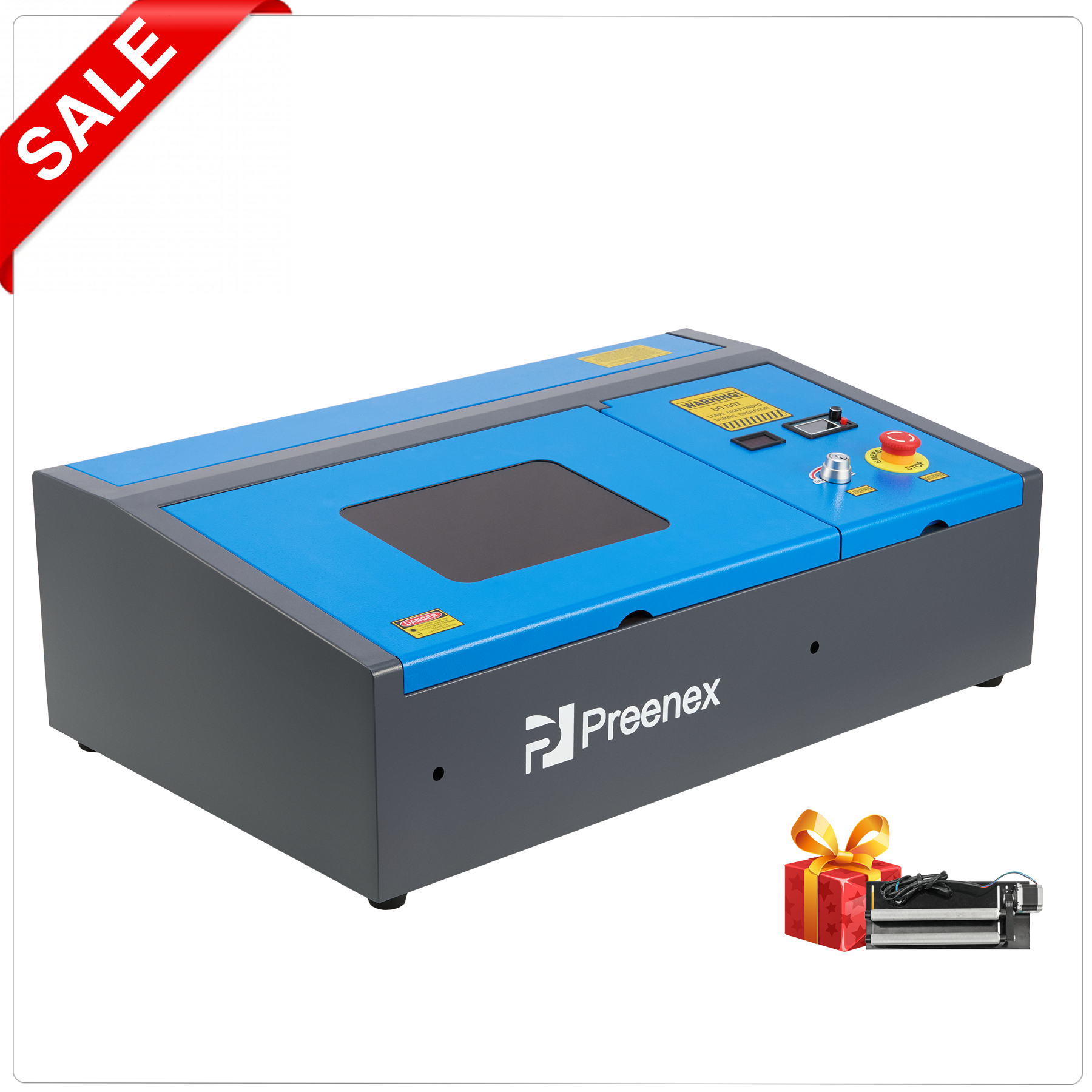 Preenex K40 Desktop 40W CO2 Laser Engraver Marker 8x12 with Rotary