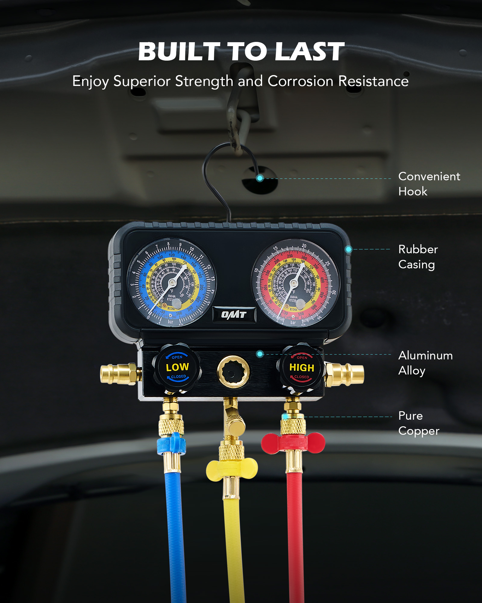 4CFM OMT Air Vacuum Pump HVAC Manifold Gauge Set AC A/C Refrigeration ...