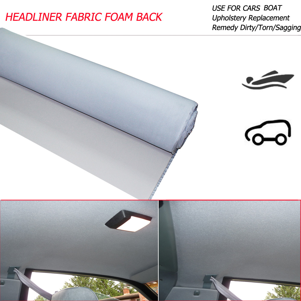 Headliner Replacement Fabric 60" Wide x40"Back Foam Upholstery Car