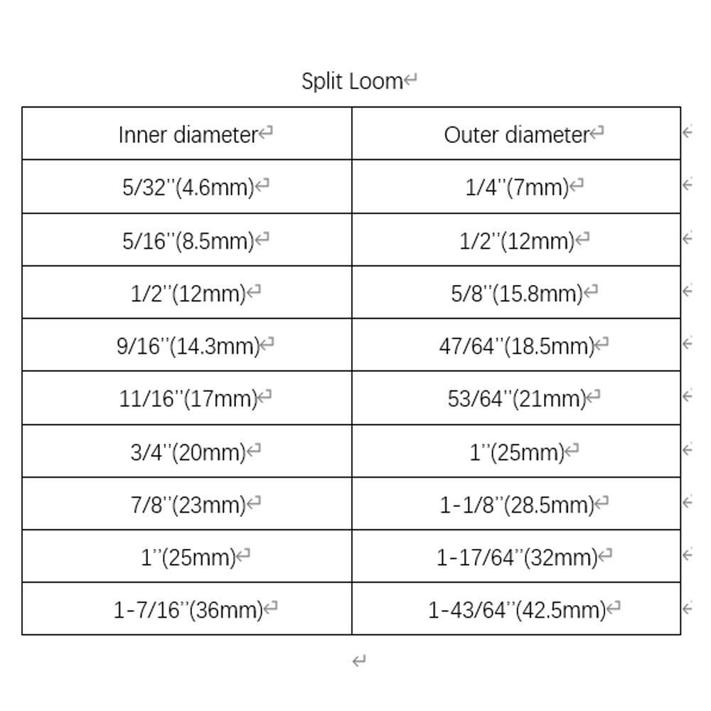 Split Wire Loom Conduit Corrugated Flex Cable Plastic Tube Choose Hot ...