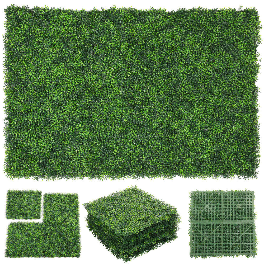 Privacy Screen Artificial Grass Green Wall Boxwood Hedge Topiary Fence ...