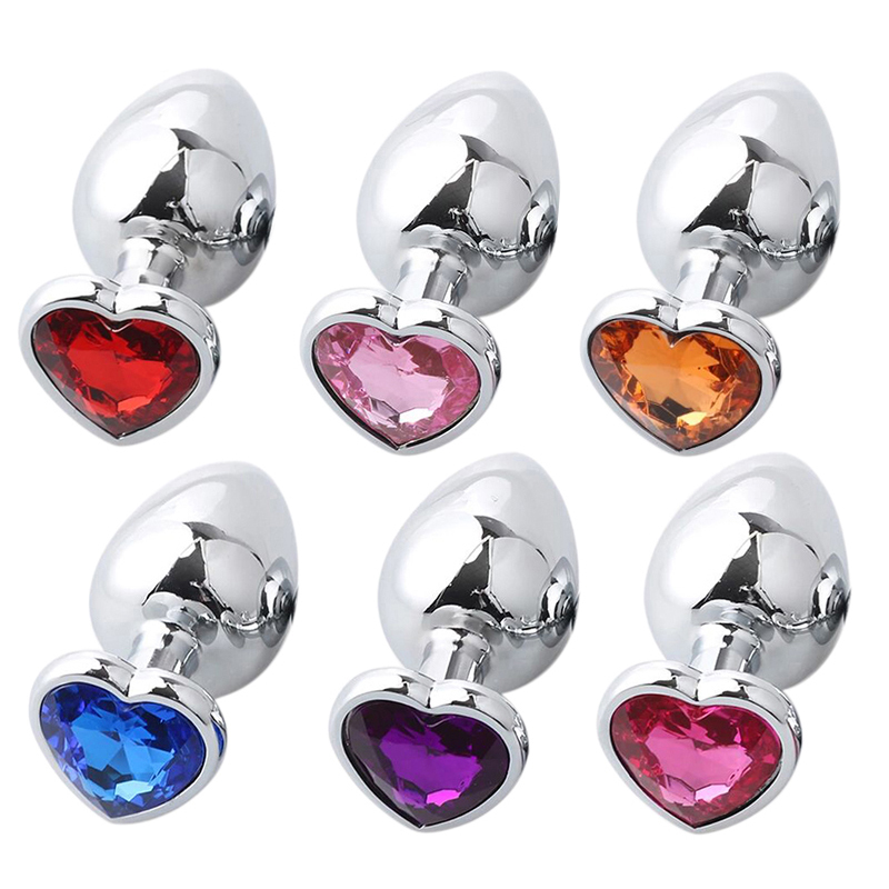 1pc Heart Shape Diamond Butt Anal Plug Metal Insert Jeweled Gem Stopper Large Ebay