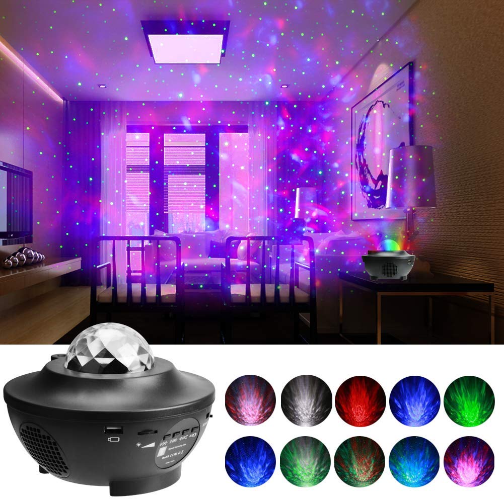 Adult Bedroom Timer /& Remote Control Game Rooms RHM Galaxy Projector Light with Colorful Nebula Cloud//Ocean Wave Home Theatre Decoration Ideal for Kids Children LED Star Projector Night Light