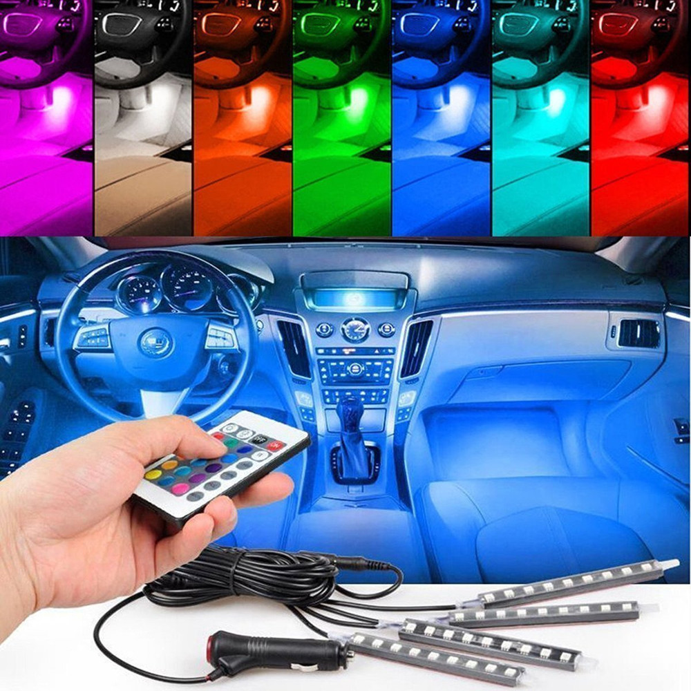 Details About Rgb Led Light Bar Interior Car Lamp Under Dash Foot Well Seats Inside Lighting