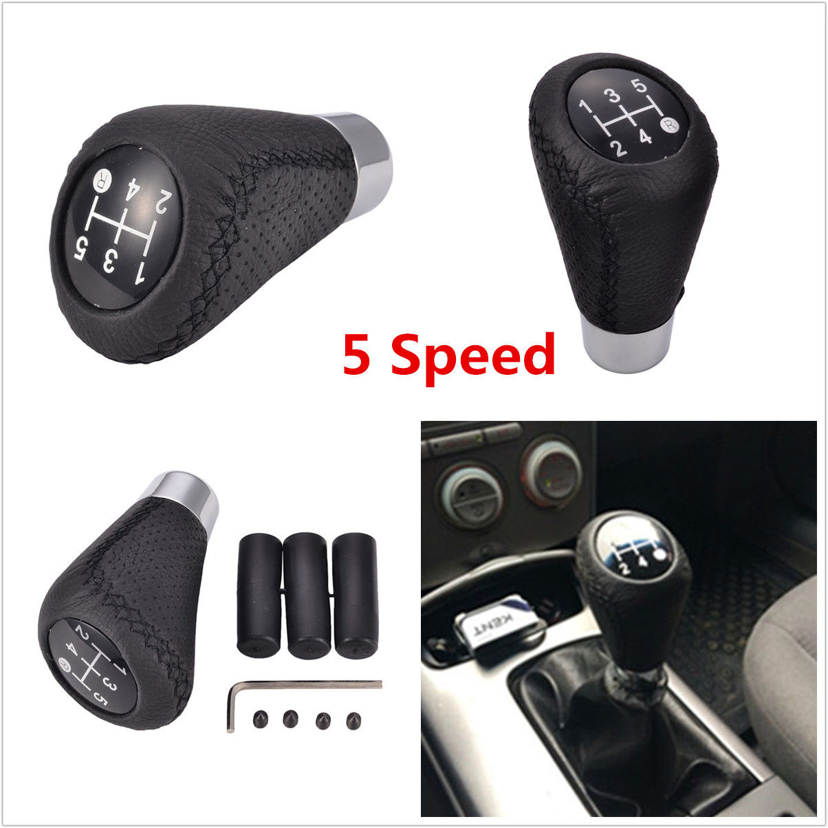 Universal Manual Car Auto Gear Stick Shift Knob Shifter Lever Handle 5 Speed