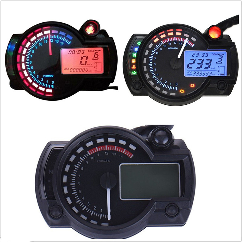 15000rpm Motorcycle Lcd Digital Speedometer Tachometer