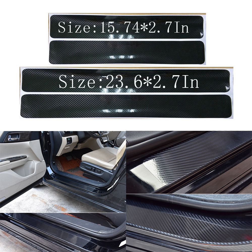 Auto Parts Accessories 2pcs 23 Car Door Sill Cover Sticker Plate