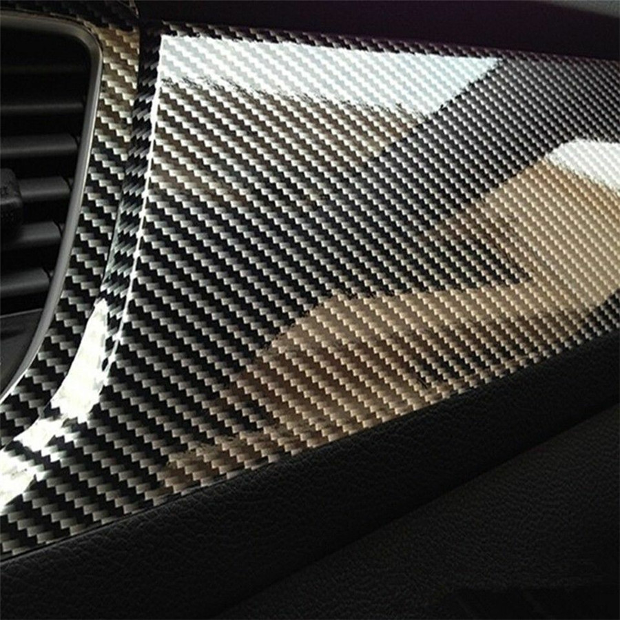 7D Carbon Fiber Texture Matte Black Vinyl Car Wrap Sticker Decal Film ...