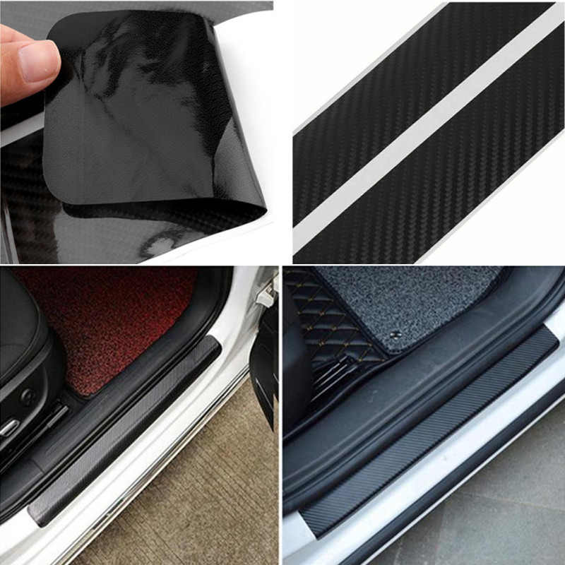 Accessories Carbon Fiber Car Door Plate Sill Scuff Cover Anti Scratch Sticker