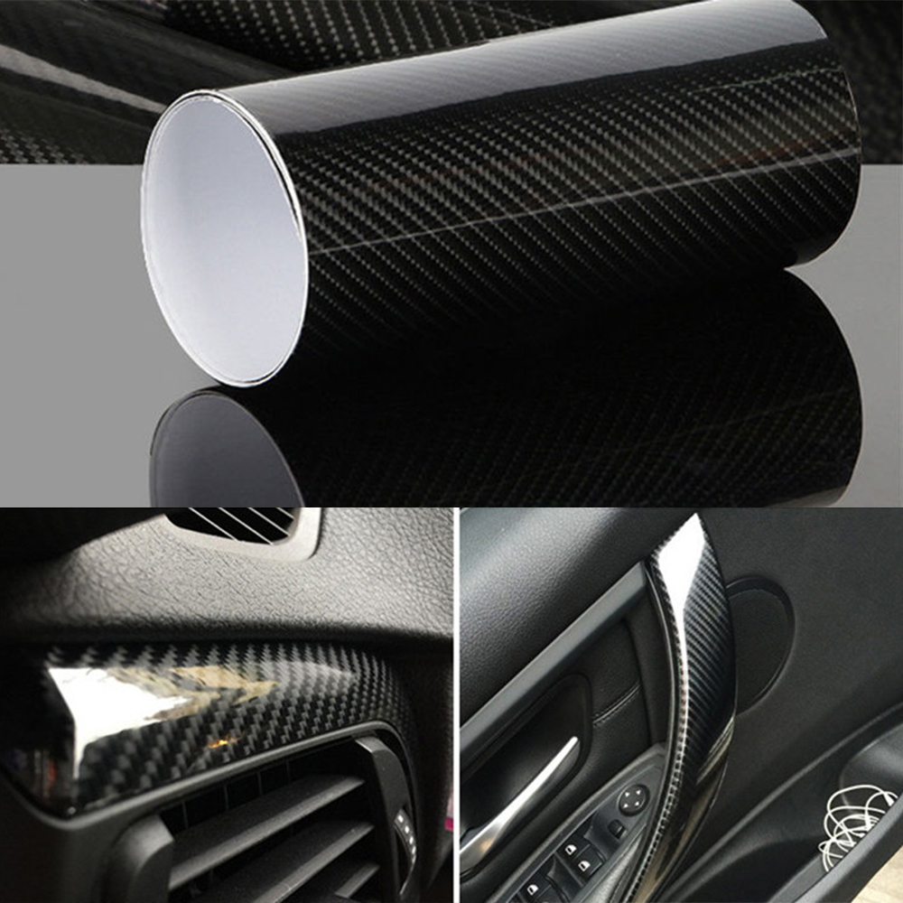 Details About 5d High Glossy Carbon Fiber Vinyl Film Car Styling Wrap Interior Accessories