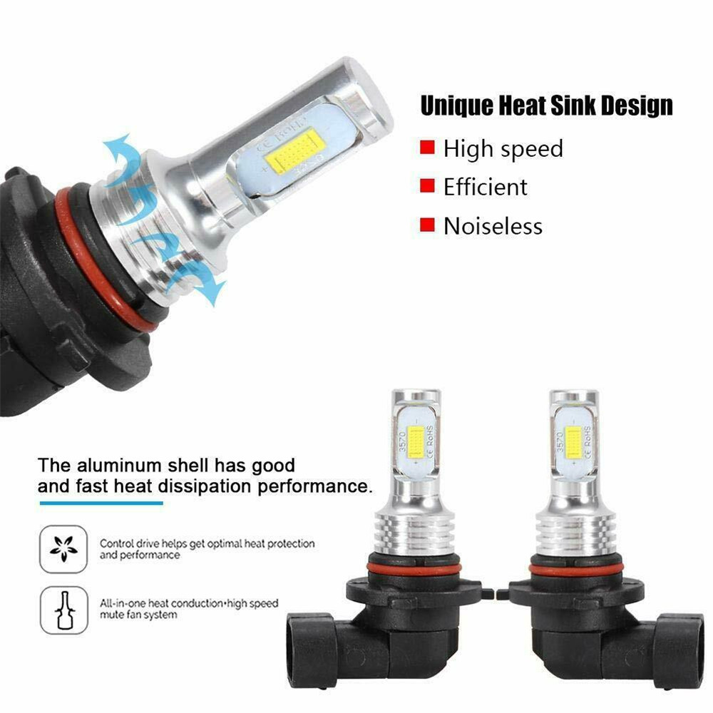 4Pcs 6000K Combo 9005 + 9006 LED Headlight Bulbs Lights High/Low Beam ...