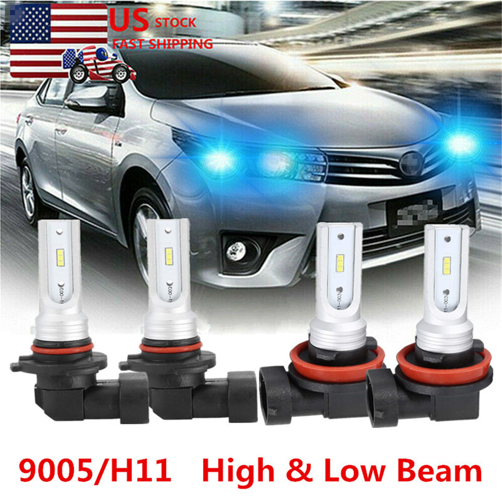 6Pcs Ice Blue 8000K Cool Bulbs COB LED Headlight+Fog Light Kit For Toyota Camry
