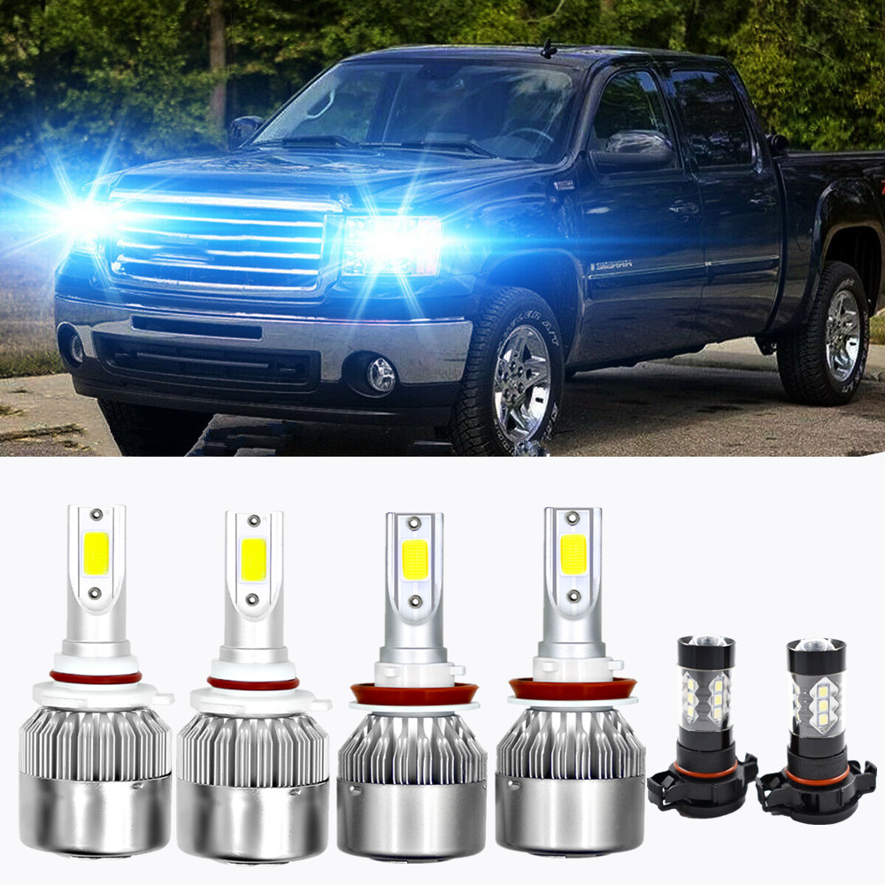 9005 H11 LED Headlight Hi//Low 5202 Fog Lights for 2007-2015 Chevy Silverado 1500