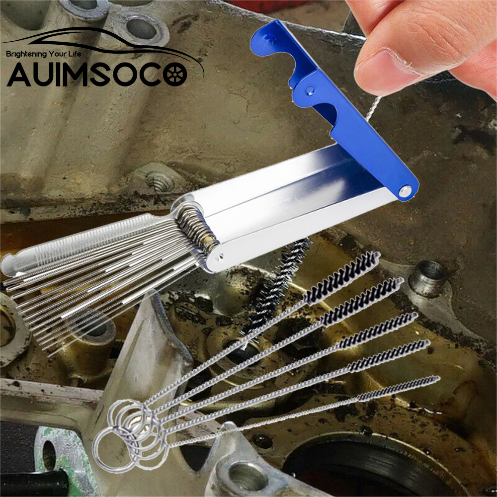 QUAYUB 18-Piece Carburetor Cleaning Tool Kit – Brushes & Needles, Motorcycle/ATV/UTV
