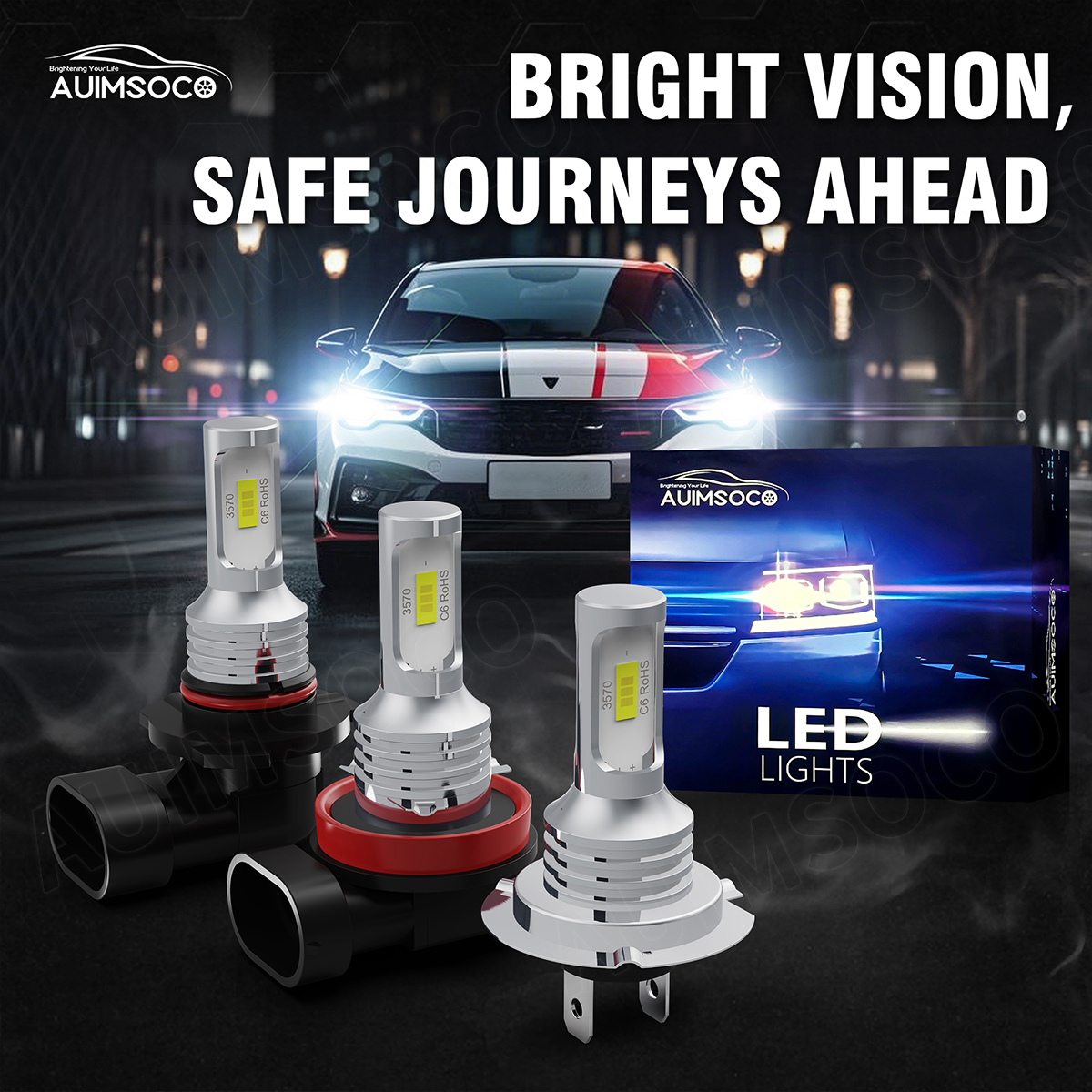 LED Headlight Hi/Low Beam 6000K Bulb H4 9003 For Motorcycle Super Bright White