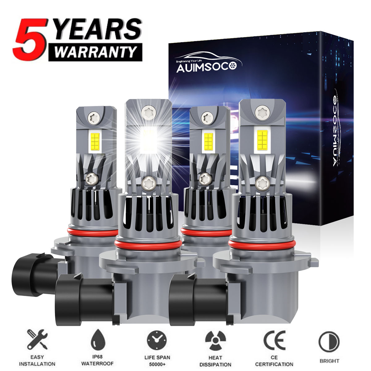 For Toyota Corolla 93-97 01-13 6500K 9005 9006 Combo LED Headlight