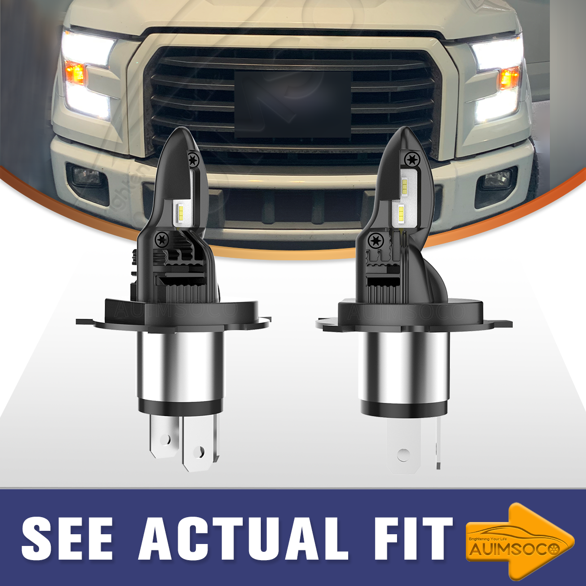 For Kawasaki KLX250 2018–2020 LED Headlight Bulbs H4 2pcs High Low