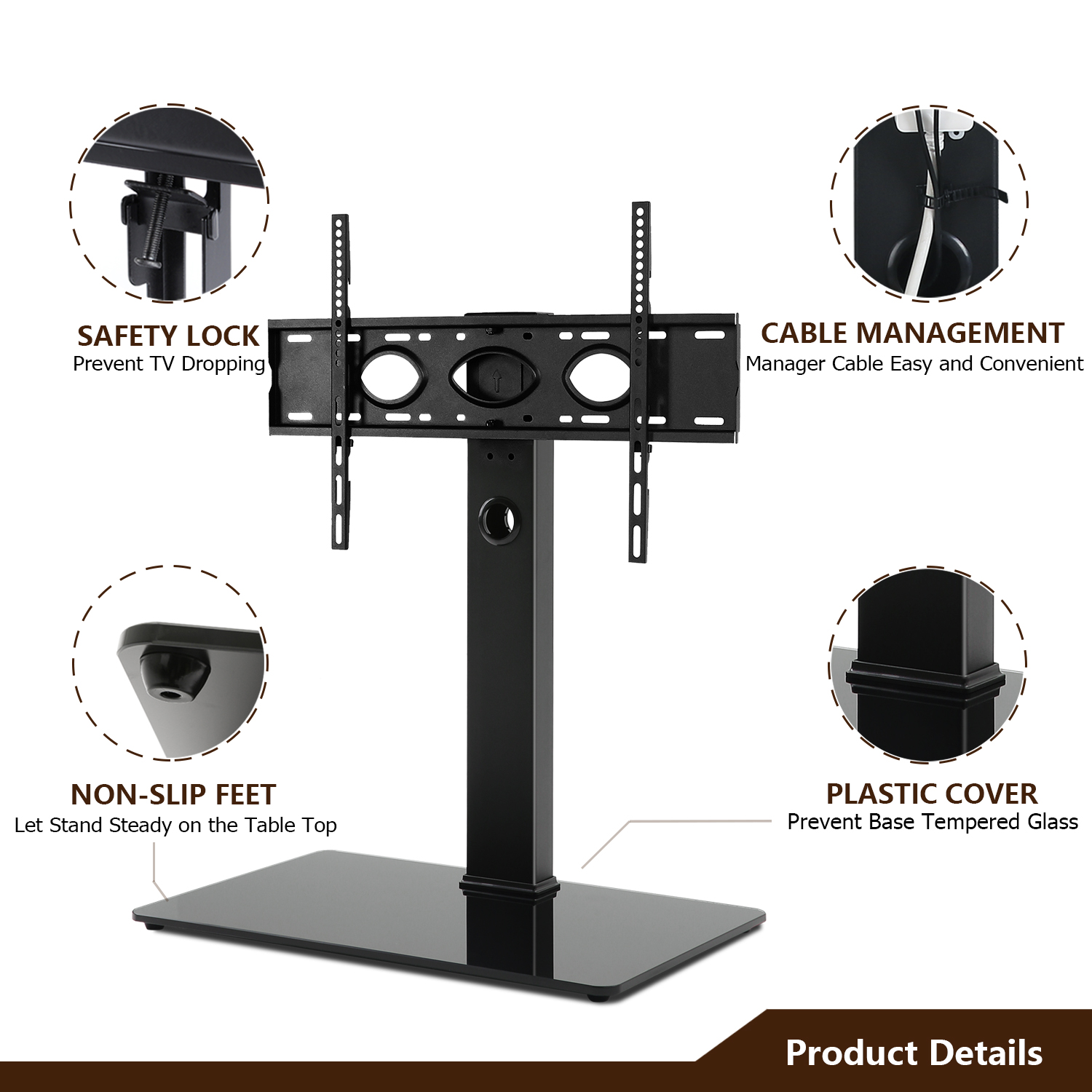 Swivel Tabletop TV Stand Mount for Most 50-85 inch Flat or ...