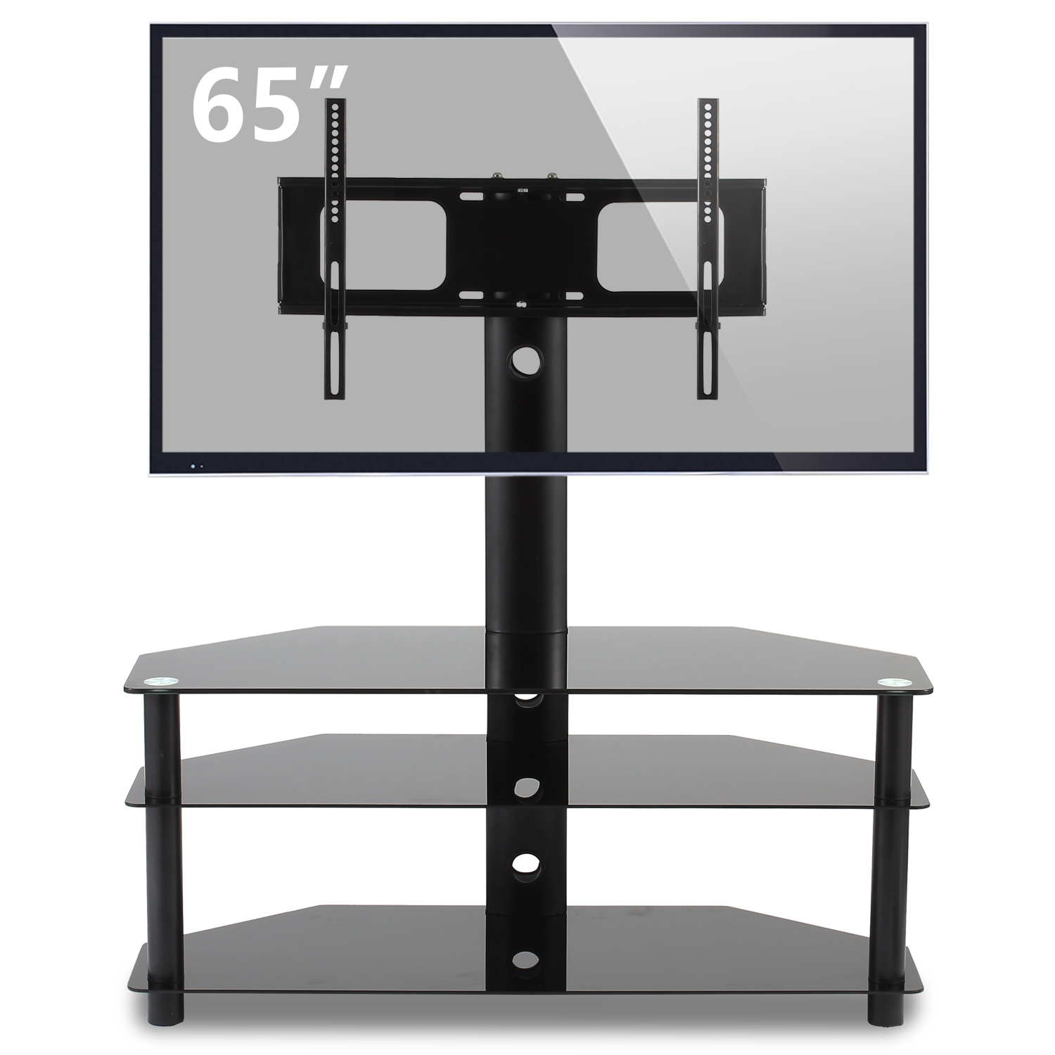 Floor TV Stand with Swivel Mount for most 37 to 65 inch Flat/Curved ...