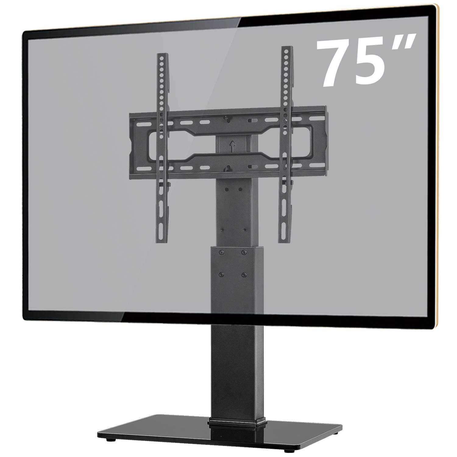 Universal Table Top Tv Stand Base With 6 Level Height Adjustable