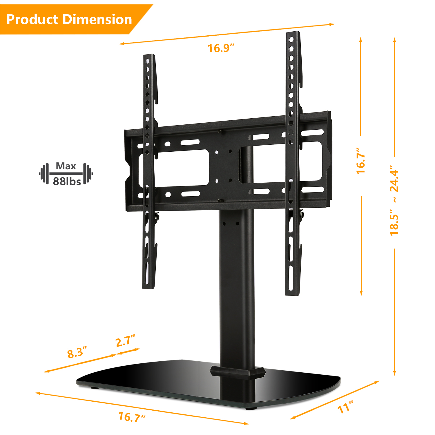 Table top TV Base with Swivel Mount for Most 2755 inch Plasma Flat