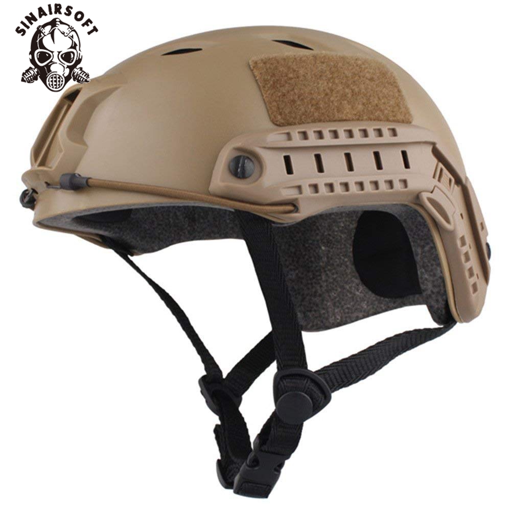 Tactical Fast BJ Type Jump Helmet Adjustable w// Side Rail Wargame Bicycle Hiking