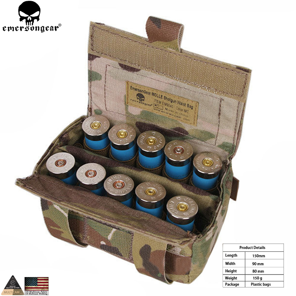 Tactical Molle Shotgun Shell Ammo Pouch Carrier Waist Bag Holder