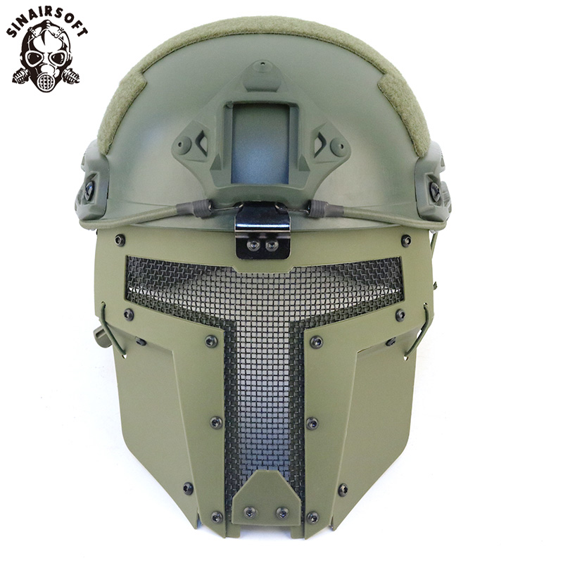 Airsoft Tactical Mesh Mask Metal Full Mask Face Shield Sparta AF Helmet