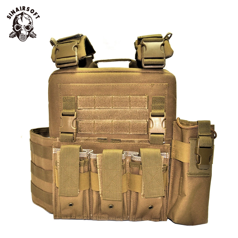 Tactical Plate Carrier Vest w/plate Mag Pouch Adj Body Armor Molle Quick Release eBay