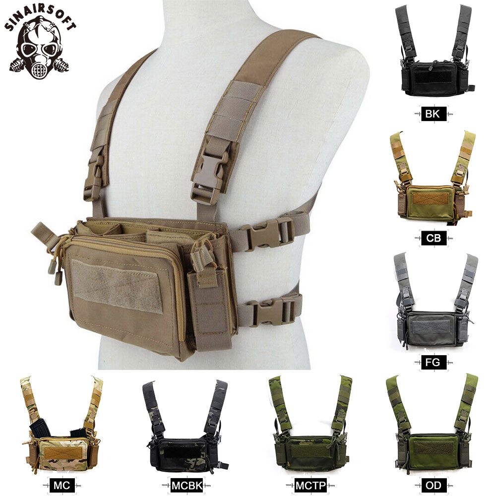 Tactical Combat Modular Vest Chest Rig w/ Mag Pouch Lightweight Hunting ...