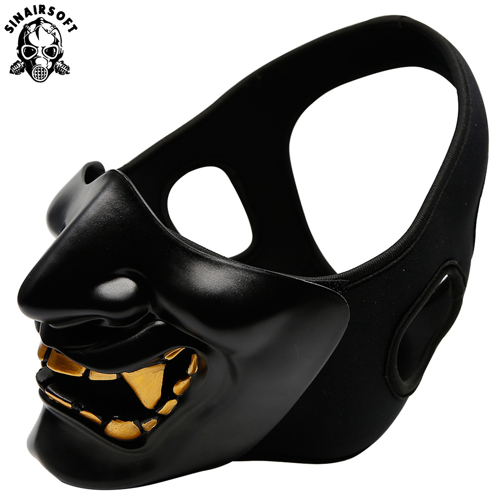 Half Face Mask Cosplay Samurai Halloween Party Devil Festival Tactical  Masks