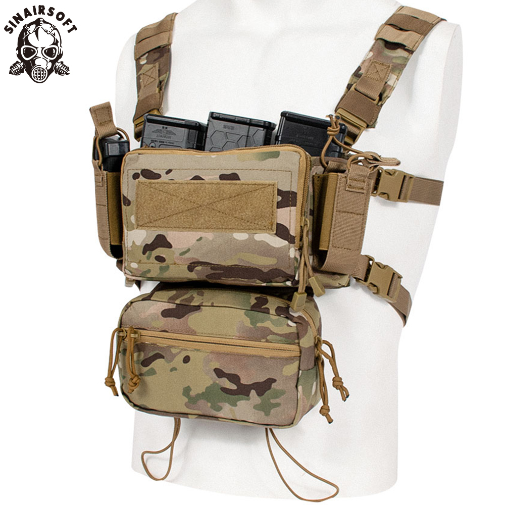 Tactical Micro Chest Rig Modular H Harness Pack Combat 5.56 Mag Pouch ...