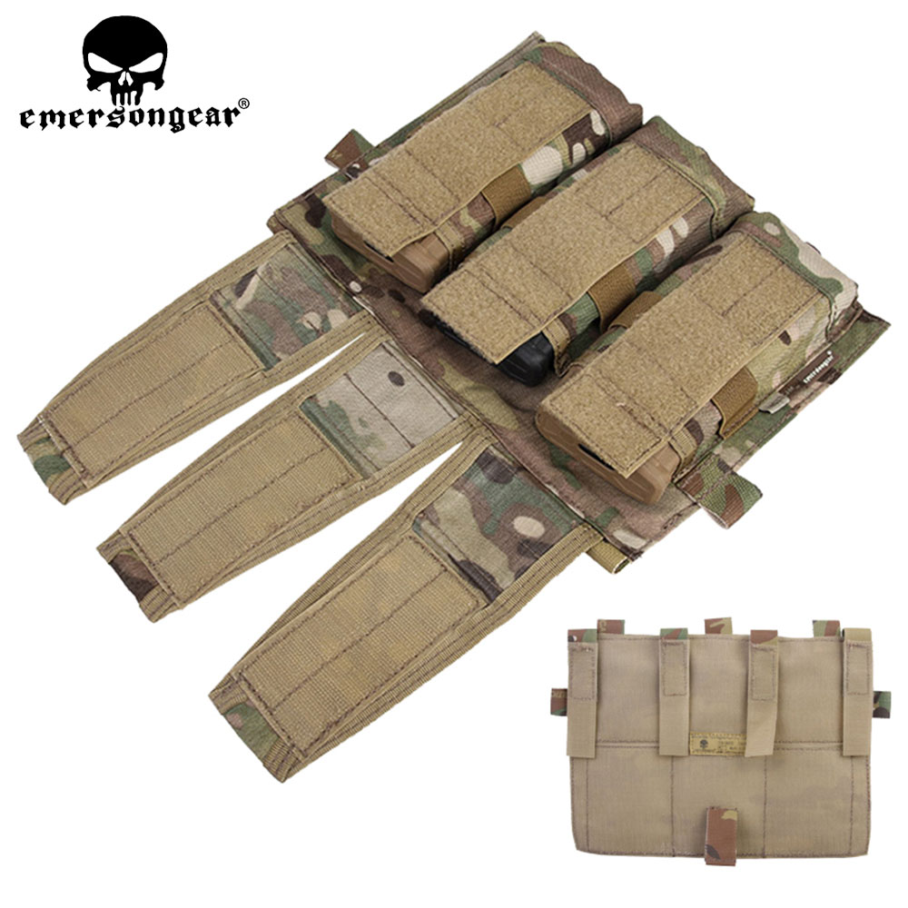 thumbnail image 2 of Emerson Tactical Triple 5.56 Magazine Pouch – Hook & Loop Panel Mount – Ambidextrous Nylon Mag Carrier 2 of 13