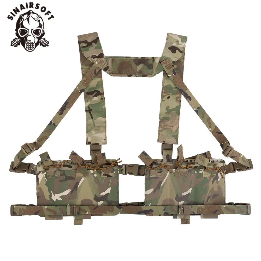Tactical SS Style Chest Rig 34 Slots Split Chassis H-harness