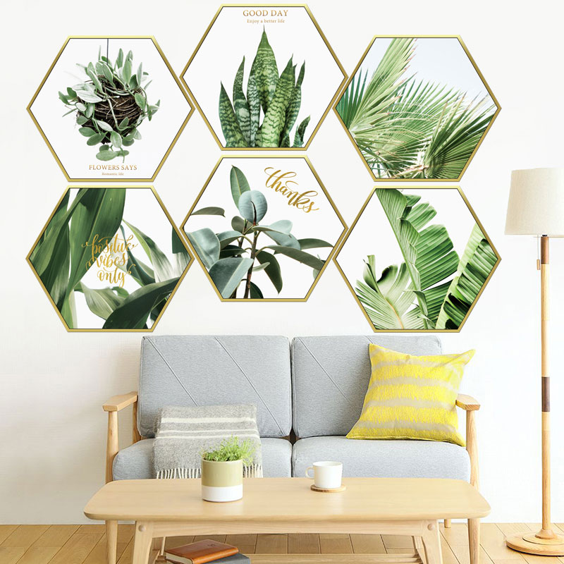Tropical Plants With Frame Wall Stickers Kids Nursery Home Decor