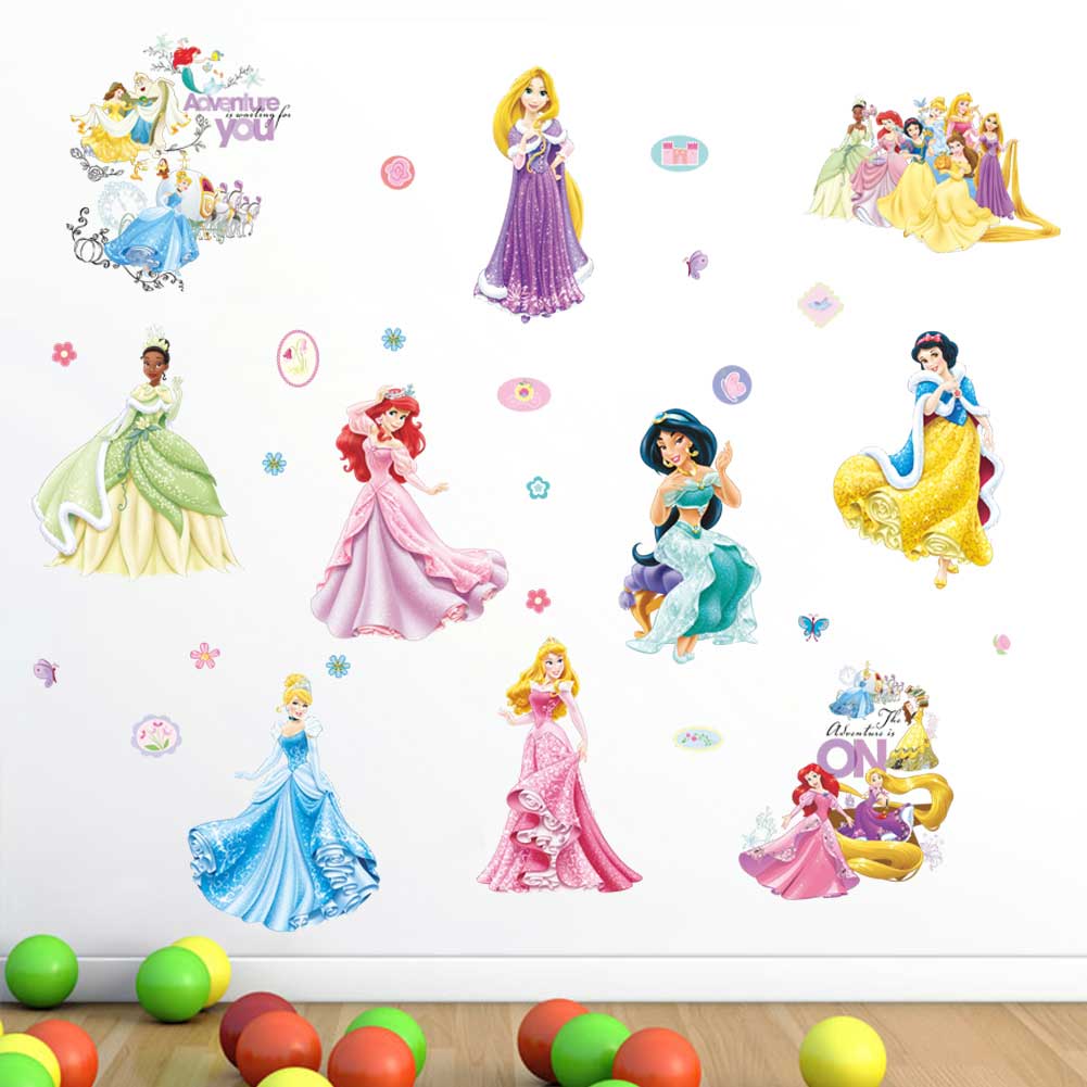 Disney Princess Removable Wall Stickers Nursery Decal Kids Girls Room ...