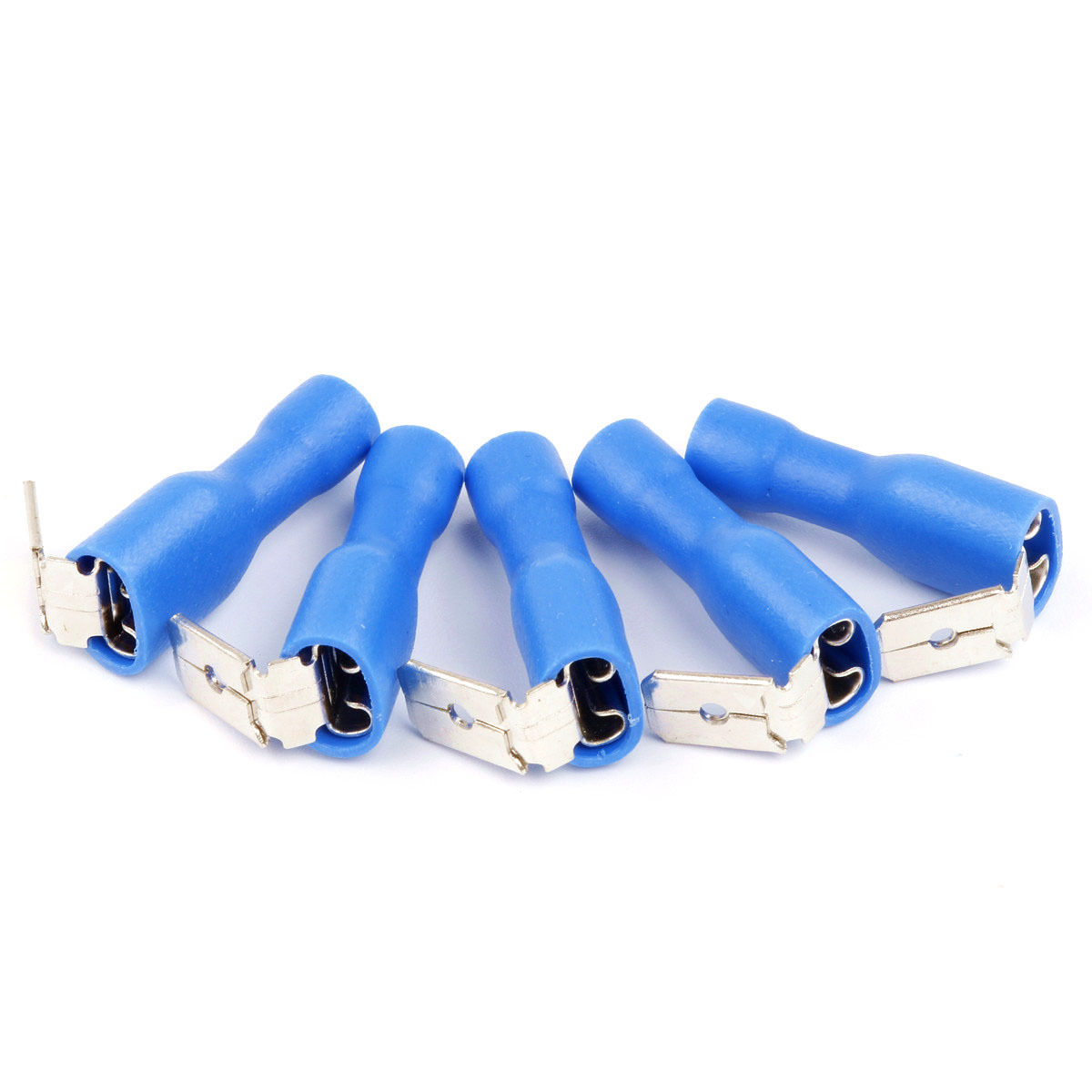 100Pcs Blue 1614 Ga AWG Insulated Piggyback Wire Connector Spade Crimp